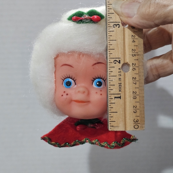 Mrs. Santa Claus Ornament Magnet Vintage Rubber Face Christmas Clause - Picture 8 of 9
